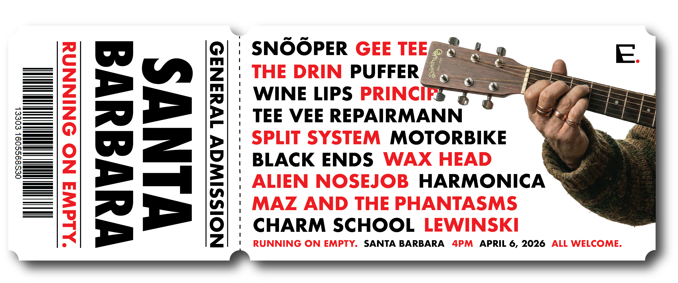 Running on Empty — ticket flat 1