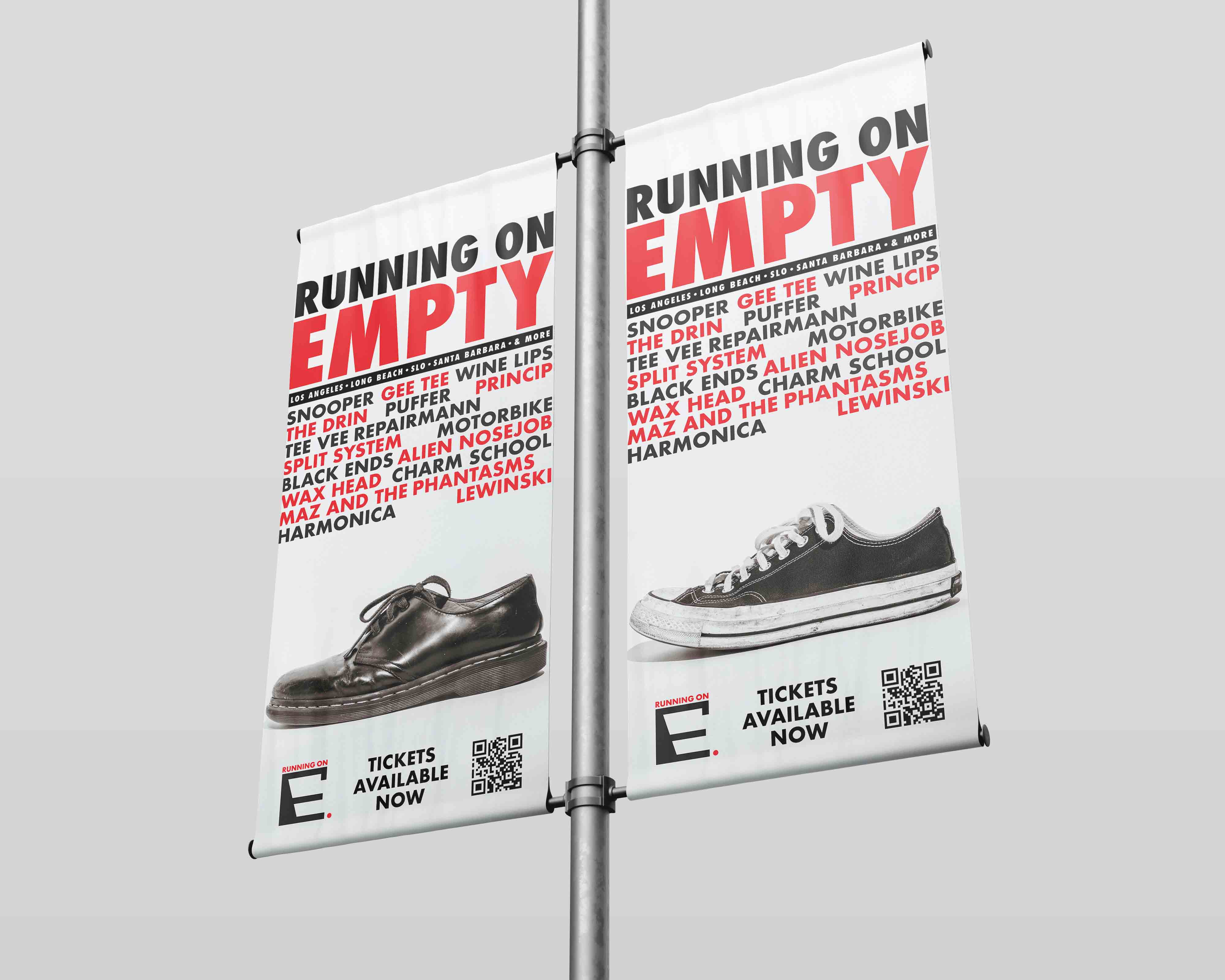 Running on Empty — pole banner mockup 2